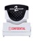 ACCUSTAMP2 Message Stamp, 1-color, Pre-inked, CONFIDENTIAL, 1-5/8" x 1/2" impression size, Red Message and Symbol